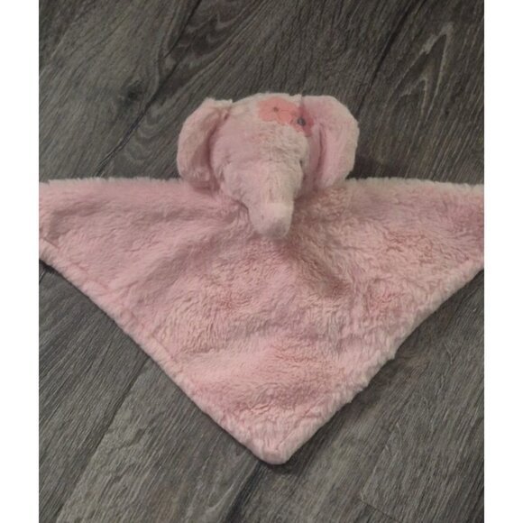 Parents Choice Pink Elephant Plush Lovey Baby Security Blanket Satin Floral - Picture 1 of 5